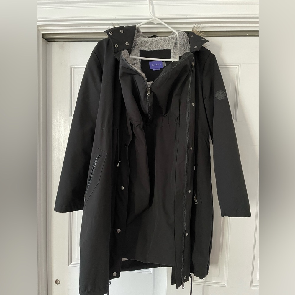 Seraphine 3 in 1 Winter Maternity Parka, Black